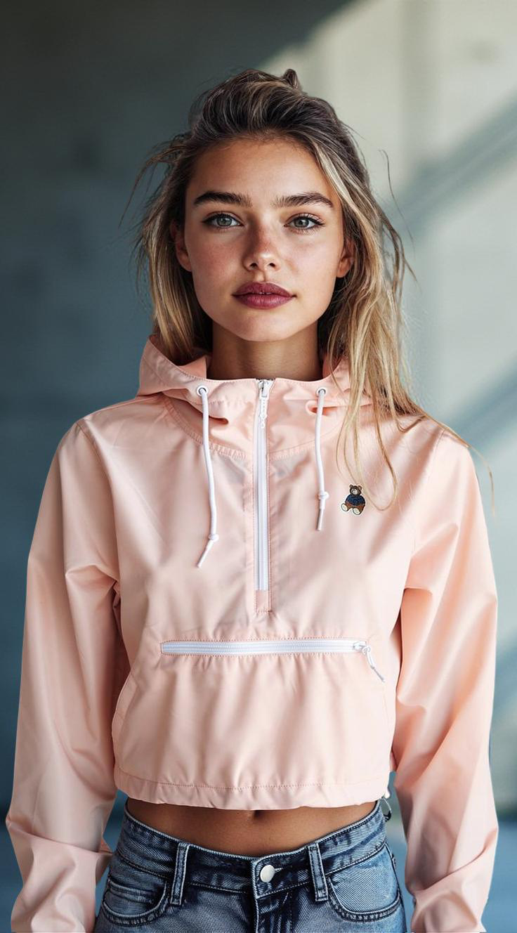 WOMEN'S LIGHTWEIGHT CROP WINDBREAKER