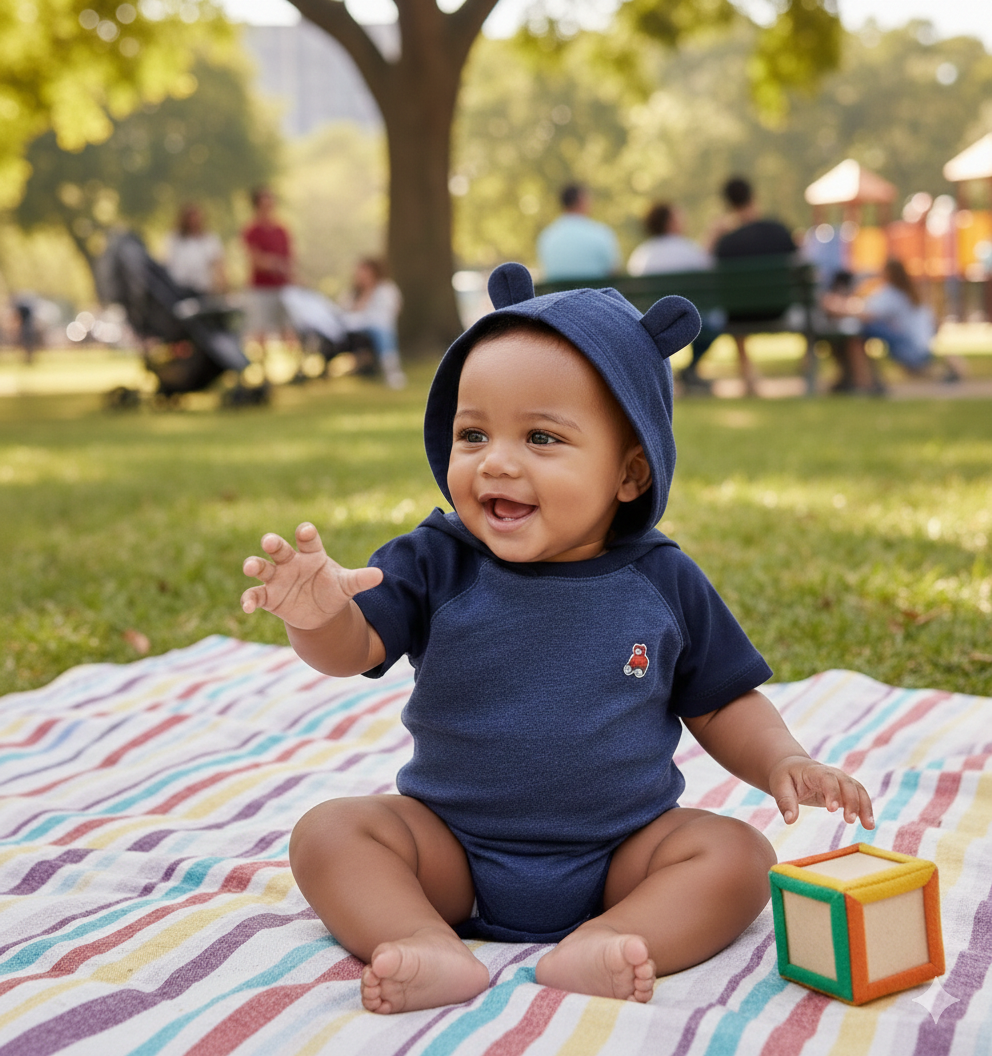 Infant Hooded “Bear Ears” Bodysuit