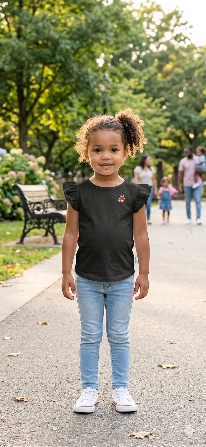 Toddler Girls Flutter Sleeve Tee