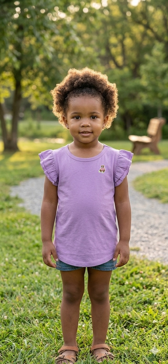 Toddler Girls Flutter Sleeve Tee