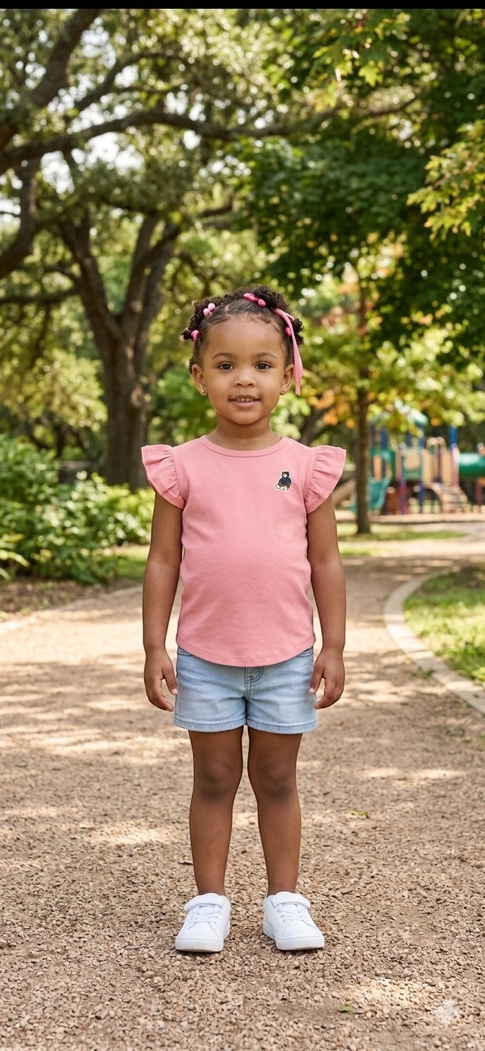 Toddler Girls Flutter Sleeve Tee