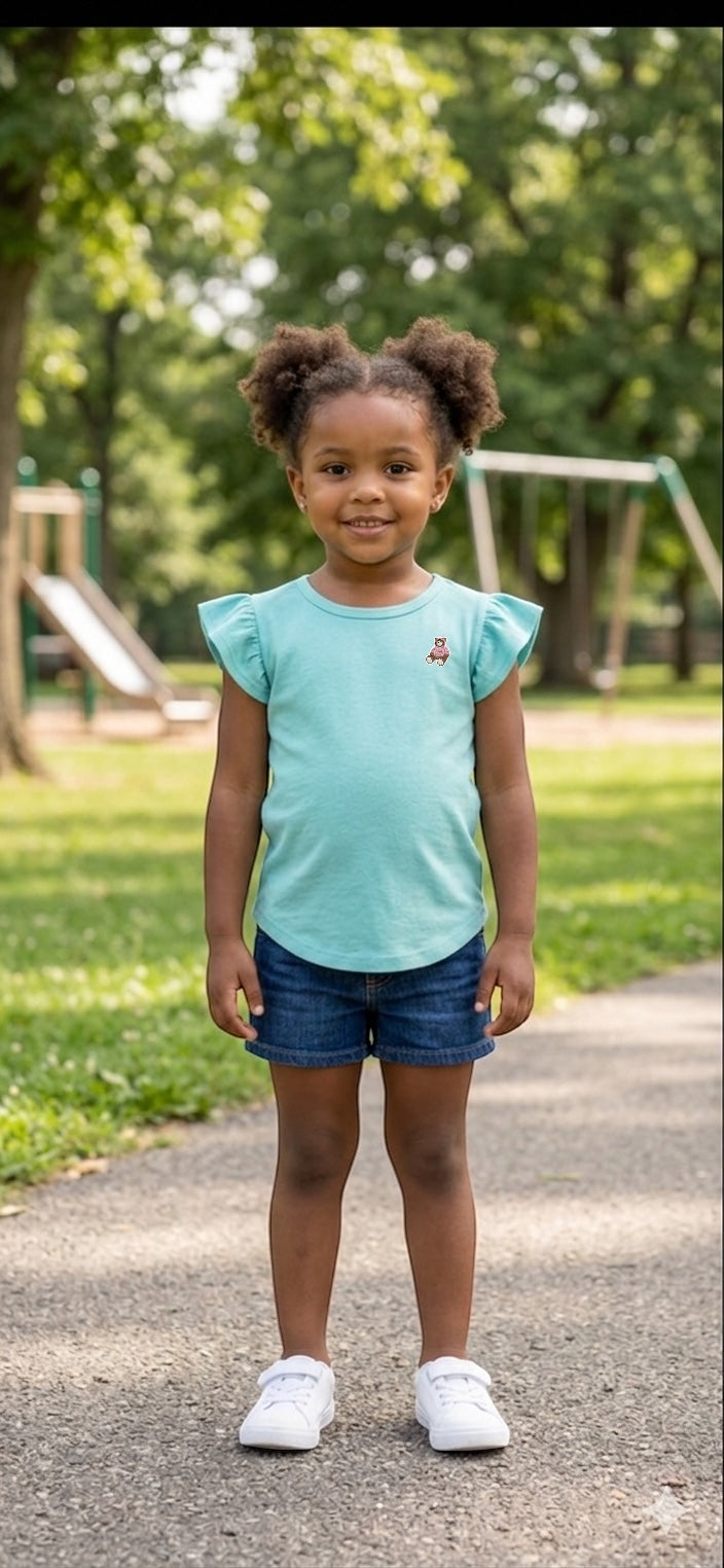 Toddler Girls Flutter Sleeve Tee